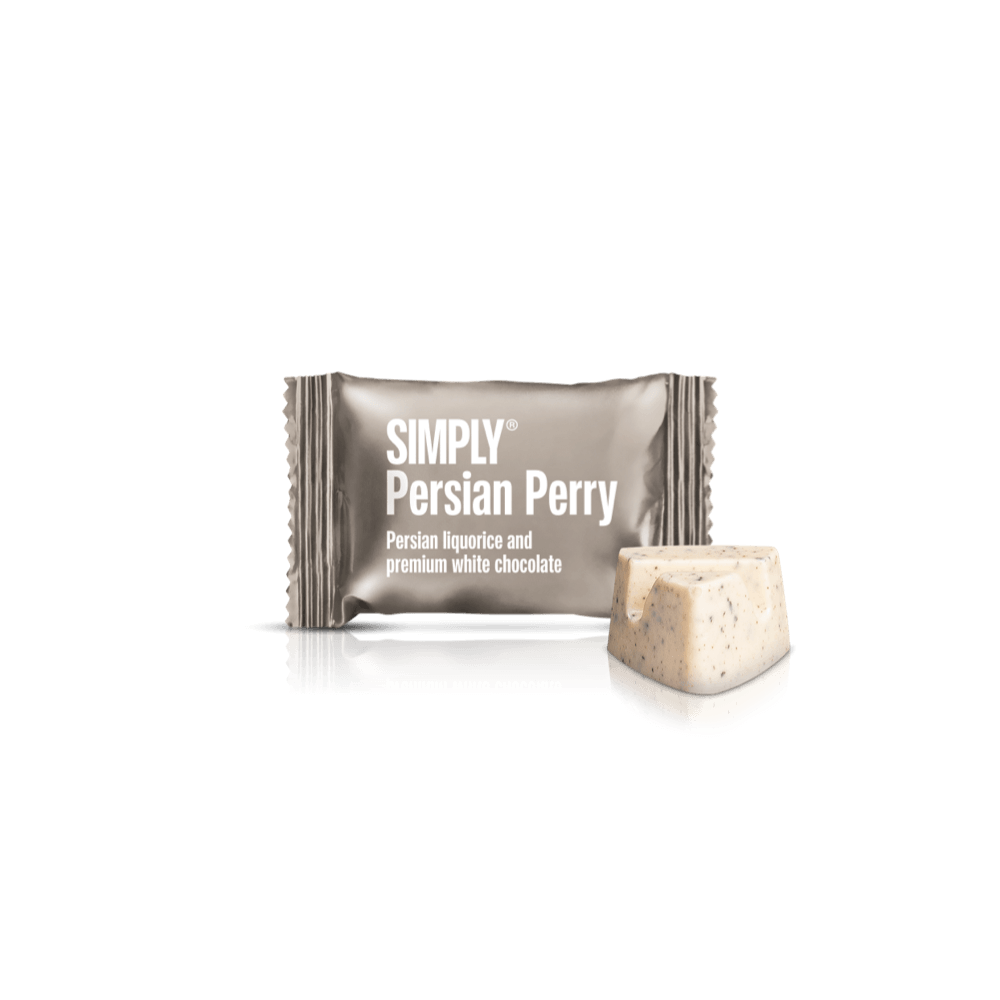 Persian Perry - Cube med bites | Persisk lakrids og hvid chokolade