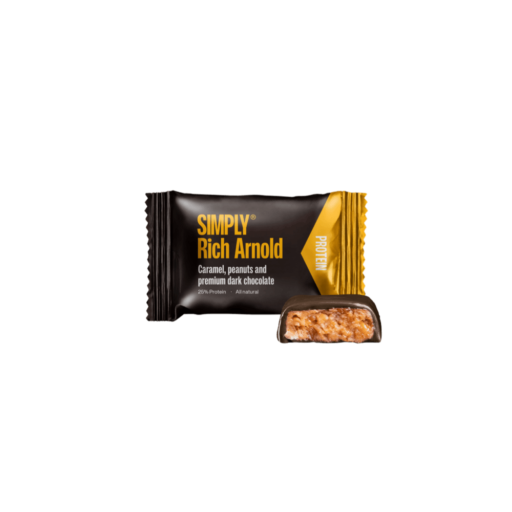 Protein bites - Karamel, peanuts og premium mørk chokolade | Simply® Rich Arnold - 75 stk.