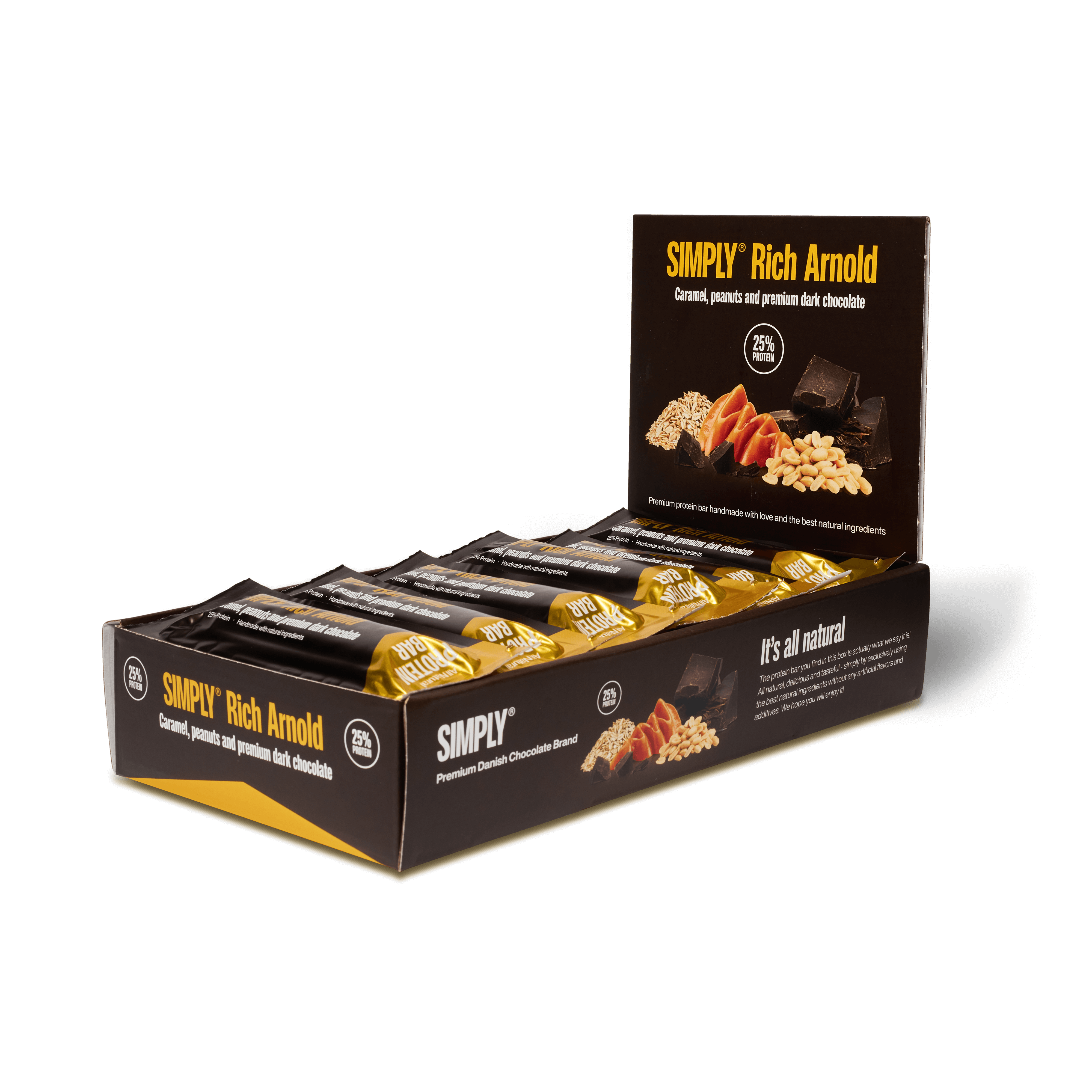 Karamel, peanuts og premium mørk chokolade | Simply® Rich Arnold - 15 stk
