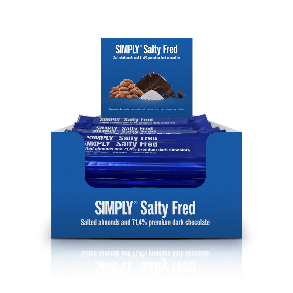 Simply® Salty Fred | Saltede mandler og premium mørk chokolade