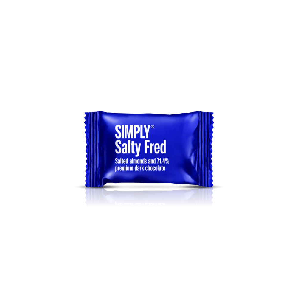 Salty Fred - 75 stk. box | Saltede, ristede mandler med mørk chokolade