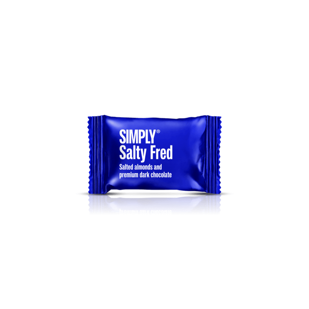 Simply® Salty Fred - 75 Bites | Saltede, ristede mandler med premium mørk chokolade