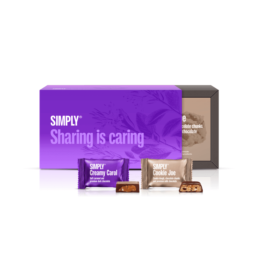 Sharing is caring - Gaveæske med 2 stk. Cubes | Creamy Carol og SIMPLY Cookie Joe