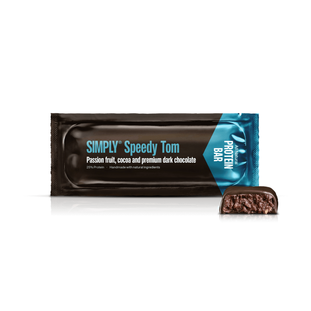 Simply® Speedy Tom Proteinbar | Acai, kakao, passionsfrugt og premium mørk chokolade