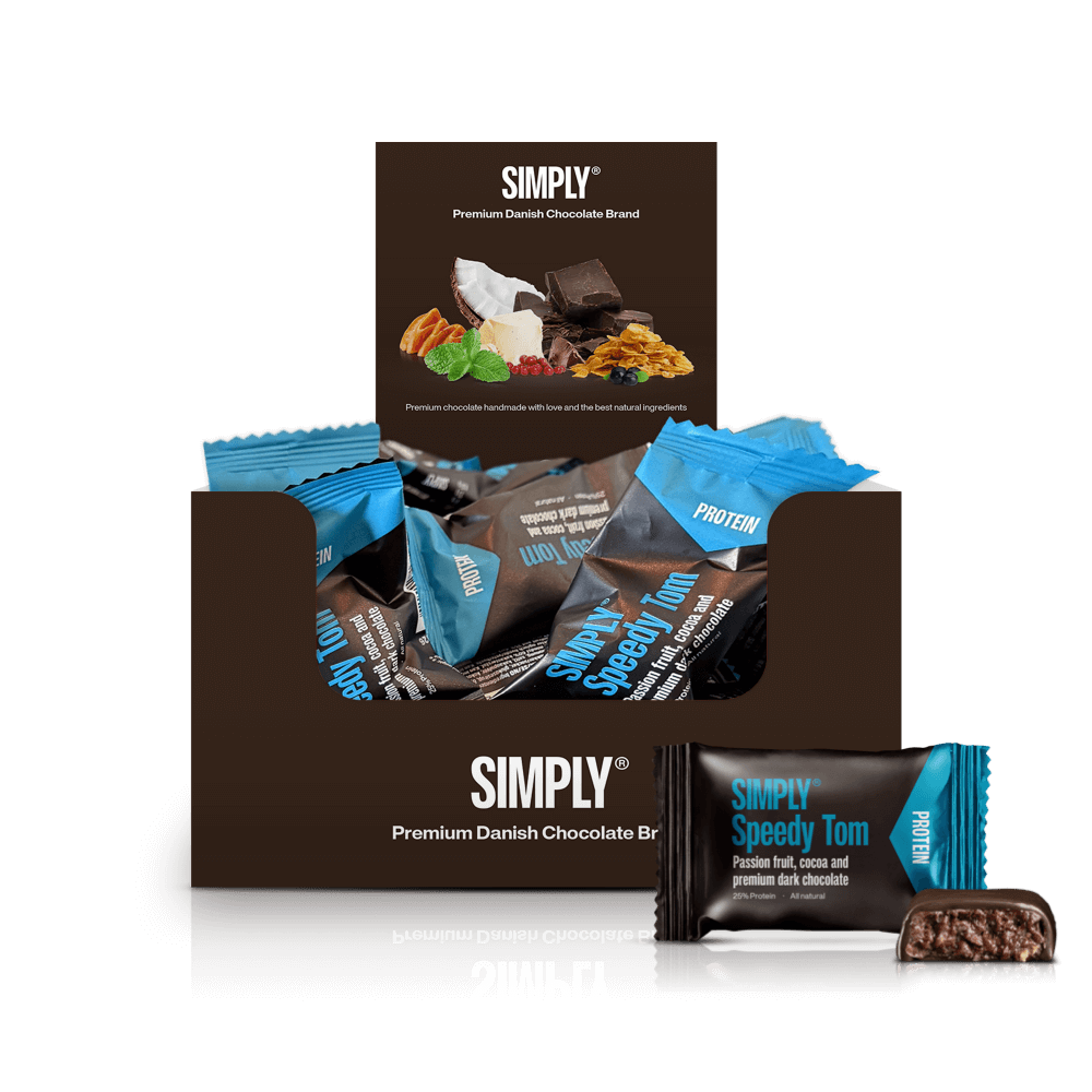 Chokolade Protein Bites kasse 75 stk - Simply® Speedy Tom