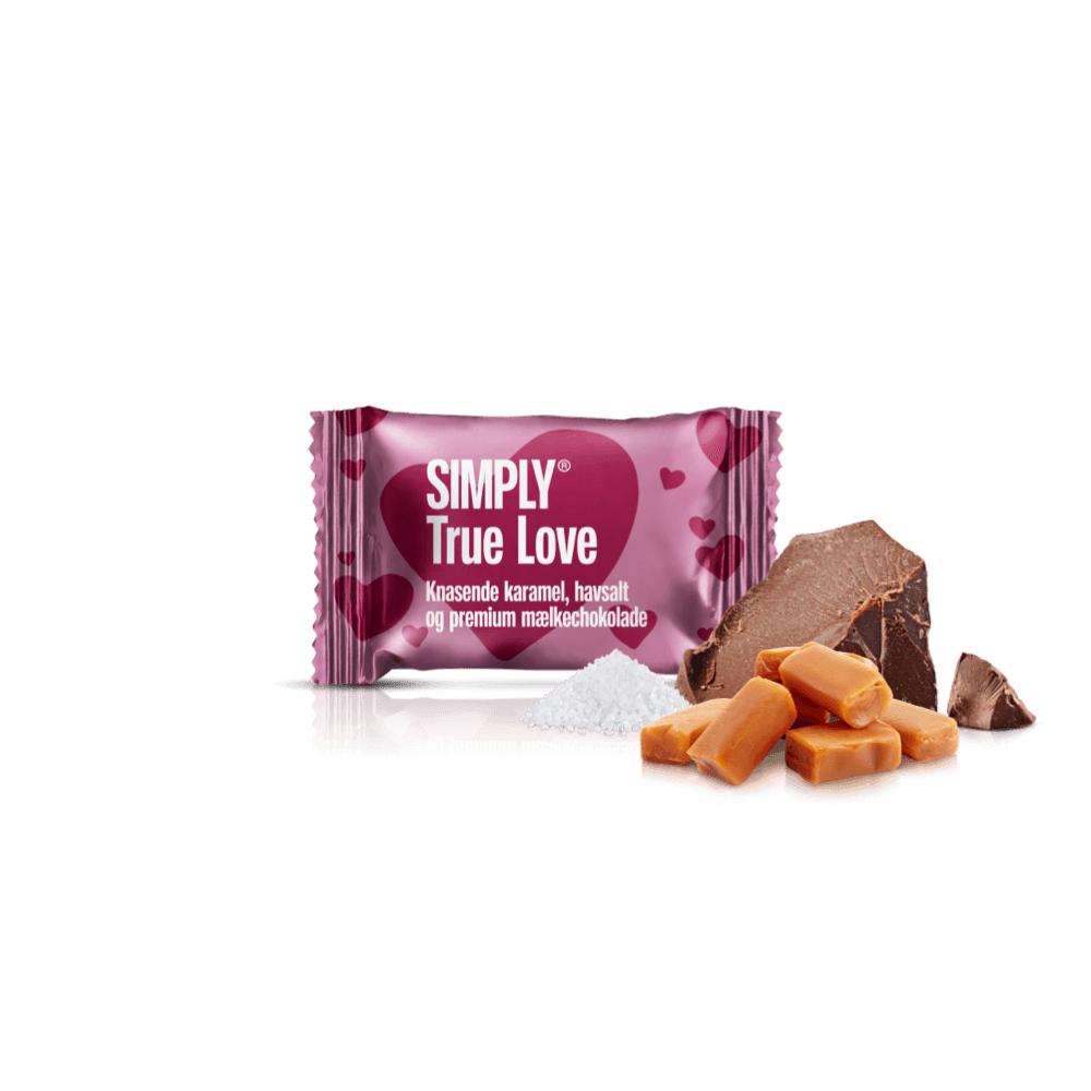 Simply® True Love - 75 Bites | Knasende karamel, havsalt og premium mælkechokolade