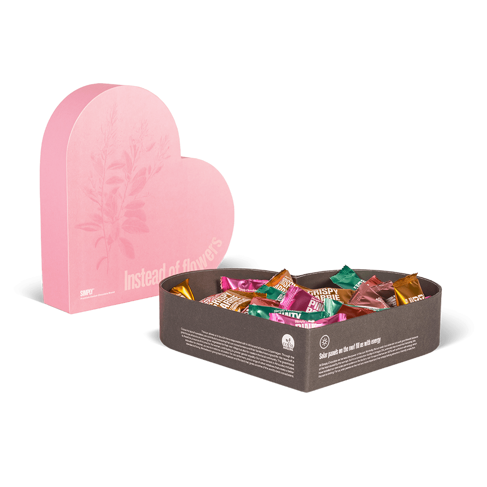 The Heart Box | Eksklusiv gaveæske med 40 stk. mix chokoladebites - Mors dag - Simply®